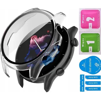 Pouzdro na mobilní telefon POUZDRO CASE BUMPER POUZDRO TVRZENÉ SKLO 2V1 PRO XIAOMI AMAZFIT GTR 3 / PRO