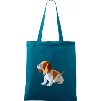 Bígl slepený z papíru - Taška bavlněná - 42 x 38 cm ( Petrolejová )