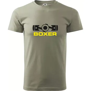 Boxer Píst - Klasické pánské triko vyšší gramáže - L ( Light khaki )
