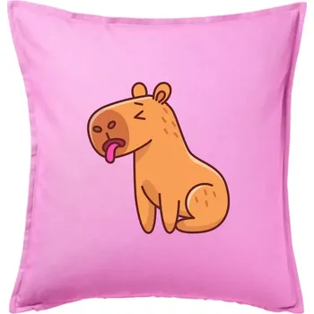 Polštář Unavená kapybara - Polštář 50x50 - 50x50 - Pouze potah ( Růžová )