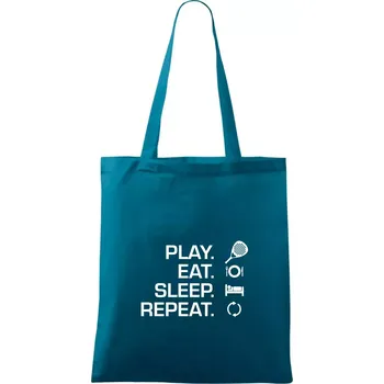 Play eat sleep repeat padel - Taška bavlněná - 42 x 38 cm ( Petrolejová )