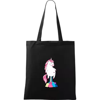 Jednorožec prdí - Taška bavlněná - 42 x 38 cm ( Černá )