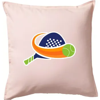 Polštář Padel logo barevné - Polštář 50x50 - 50x50 - Pouze potah ( Světle růžová )