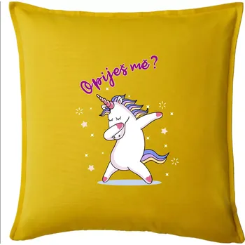 Polštář Jednorožec Opiješ mě? - Polštář 50x50 - 50x50 - Pouze potah ( Žlutá )