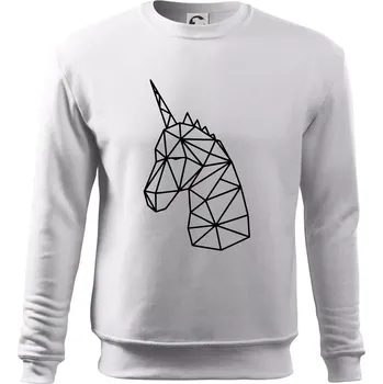 Pánská mikina Geometrie - Jednorožec - Mikina Essential pánská - 3XL ( Bílá )