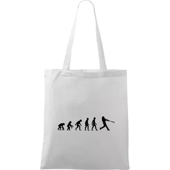 Nákupní taška Evoluce baseball pálkař odpal - Taška bavlněná - 42 x 38 cm ( Bílá )