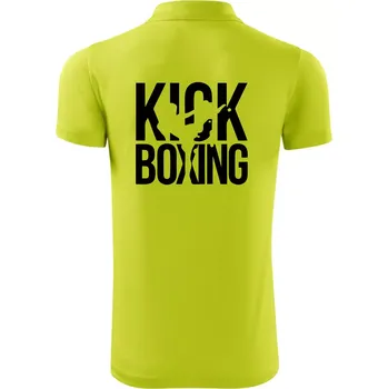 Pánská košile Nápis Kick Boxing - Polokošile Victory sportovní (dresovina) - 2XL ( Limetková )