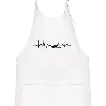 Kuchyňská zástěra EKG letadlo - Dětská zástěra na vaření - Univerzální velikost ( Bílá )