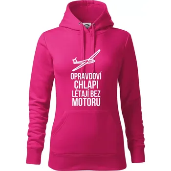 Dámská mikina Opravdovi chlapi létají bez motoru - Mikina dámská Cape s kapucí - 2XL ( Purpurová )