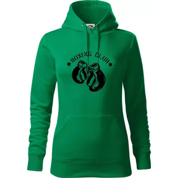 Dámská mikina Boxing club nápis - Mikina dámská Cape s kapucí - XS ( Středně zelená )