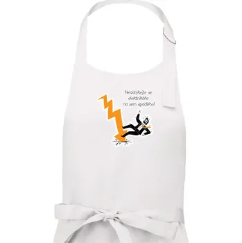 Kuchyňská zástěra Nedotýkejte se elektrikáře na zem spadlého - Pánská zástěra na vaření - Univerzální velikost ( Bílá )