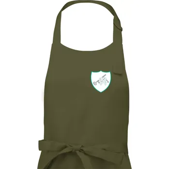 Kuchyňská zástěra Zoubek na prsu - zrcátko - Pánská zástěra na vaření - Univerzální velikost ( Khaki )
