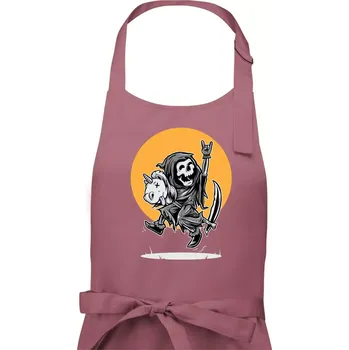Kuchyňská zástěra Jednorozeč vs. smrtka - Pánská zástěra na vaření - Univerzální velikost ( Starorůžová )