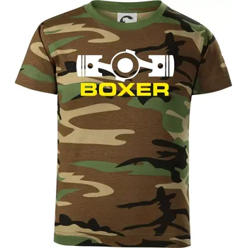 Chlapecké tričko Boxer Píst - Dětské maskáčové triko - 146 cm/10 let ( Hnědý maskáč )