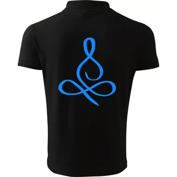 Pánská košile Yoga - lotus modrý (Moňas) - Polokošile pánská Pique Polo 203 - 4XL ( Černá )