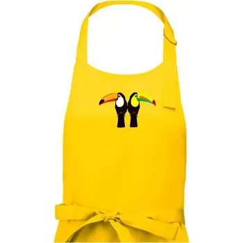 Kuchyňská zástěra Dva barevní tukani (Moňas) - Dámská zástěra na vaření - Univerzální velikost ( Žlutá )