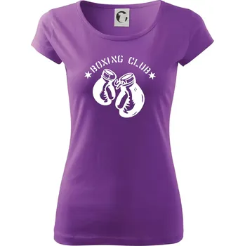 Dámské tričko Boxing club nápis - Dámské triko Pure - 3XL ( Fialová )