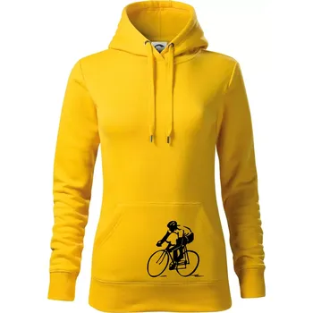 Dámská mikina Silniční cyklista - Mikina dámská Cape s kapucí - S ( Žlutá )