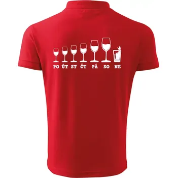 Pánská košile Evoluce víno celý týden - Polokošile pánská Pique Polo 203 - S ( Červená )