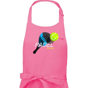 Kuchyňská zástěra Padel obrazek barevný - Dámská zástěra na vaření - Univerzální velikost ( Růžová )