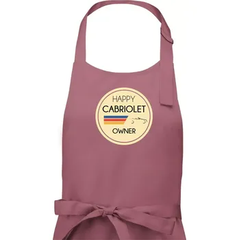 Kuchyňská zástěra Happy Cabriolet Owner - Dámská zástěra na vaření - Univerzální velikost ( Starorůžová )