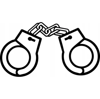 Samolepící dekorace Samolepka na stěnu pouta policie 8x15cm