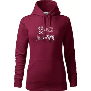 Dámská mikina Matematika mléko - Mikina dámská Cape s kapucí - 2XL ( Garnet )