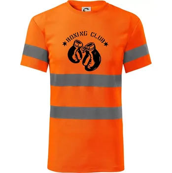 Boxing club nápis - Triko reflexní - HV PROTECT - M ( Neonově oranžová )