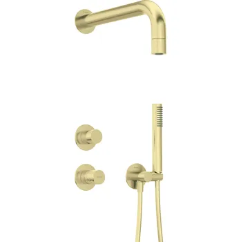 Sprchový set Deante Silia Hexa sprchová sada pod omítku s dešťovou sprchou zlatá NHS_R9XK