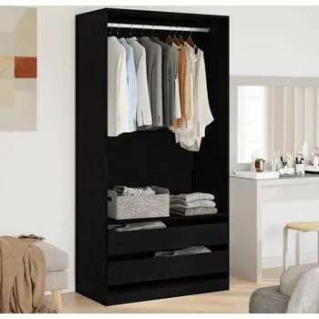 Komoda vidaXL Šatní skříň Černý dub 100 x 50 x 200 cm kompozitní dřevo [3329299]