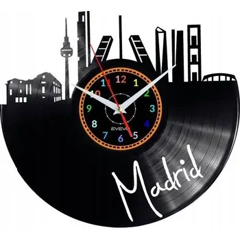 Hodiny MADRID NÁSTĚNNÉ HODINY DEKORATIVNÍ MODERNÍ VINYLOVÁ DESKA