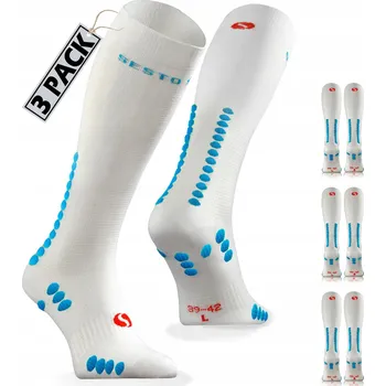 Dámské ponožky Sesto Senso 3 páry vysokých běžeckých ponožek 35-38 bílé