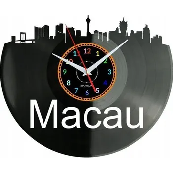 Hodiny Macau Nástěnné Hodiny Vinylová Deska Moderní Dekorativní Dárek k Narozeninám