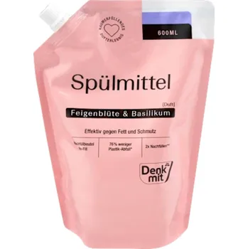 Mycí prostředek Denkmit Koncentrát na mytí nádobí Fík a Bazalka 600ml Německý
