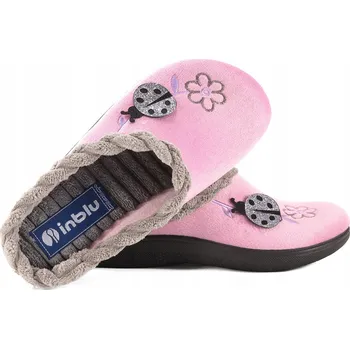 Dámské pantofle INBLU EC-84 DOMÁCÍ DÁMSKÉ PANTOFLE SANDÁLE BAČKORY PU 36 Růžová