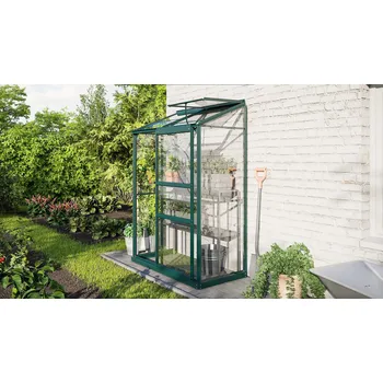 Skleník Obloukový skleník, skleník z polykarbonátu, Vitavia Garden skleník ze skla ke zdi VITAVIA IDA 900 čiré sklo 3 mm zelený LG4634
