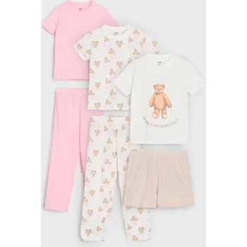 Sinsay - Dvoudílná pyžama – balení 3 kusů - krémová - WW655-01X - WW655-01X-122