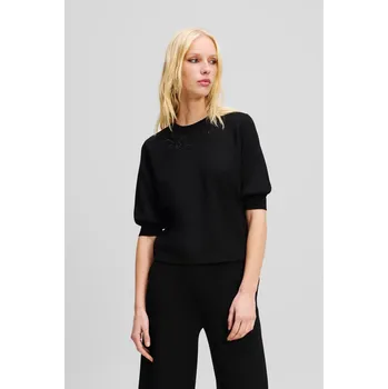 Dámská mikina MIKINA KARL LAGERFELD ORCHID EMBROIDERY SWEATSHIRT BLACK