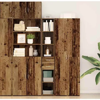 Komoda vidaXL Vysoký bufet Staré dřevo 30 x 42.5 x 185 cm Kompozitní dřevo [868739]