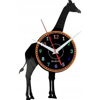 Hodiny ŽIRAFA HODINY NÁSTĚNNÉ DEKORATIVNÍ MODERNÍ VINYLOVÁ DESKA