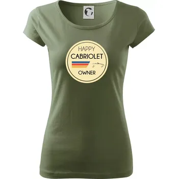 Dámské tričko Happy Cabriolet Owner - Dámské triko Pure - L ( Khaki )