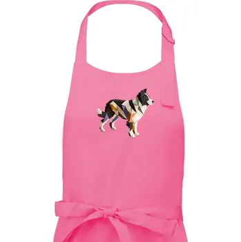 Kuchyňská zástěra Border colie slepená z papíru - Pánská zástěra na vaření - Univerzální velikost ( Růžová )