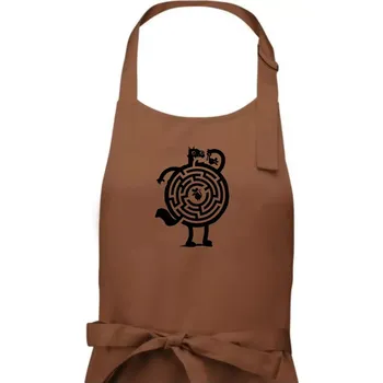 Kuchyňská zástěra Kočka a myš bludiště - Dámská zástěra na vaření - Univerzální velikost ( Kakaová )