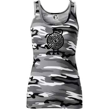 Dámské tričko Kočka a myš bludiště - Dámské Maskáčové tílko - M ( Šedý maskáč )