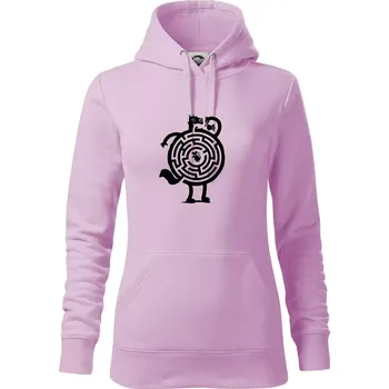 Dámská mikina Kočka a myš bludiště - Mikina dámská Cape s kapucí - S ( Orchid )