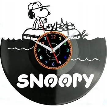 Hodiny SNOOPY NÁSTĚNNÉ HODINY DEKORATIVNÍ MODERNÍ VINYLOVÁ DESKA
