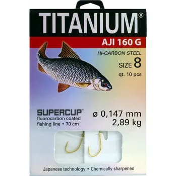 Rybářský háček Háčky s návazcem a protihrotem Robinson Titanium Aji 160G, velikost 10, ks (kusů)