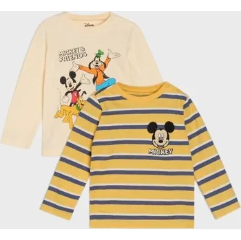 Chlapecké tričko Sinsay - 2 balení triček s dlouhým rukávem Mickey Mouse - krémová - 726EM-01X - 726EM-01X-74