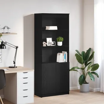 Příborník do zásuvky vidaXL Skříň highboard 70 x 35 x 180 cm kompozitní dřevo [3328472] Barva: Černá