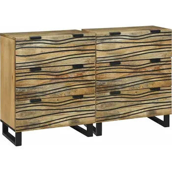 Příborník do zásuvky vidaXL Sestava komody se zásuvkou 2 pcs Přírodní 60 x 33,5 x 75 cm [3310040]